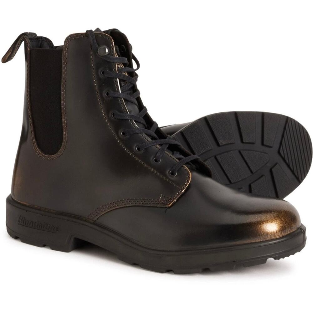 Blundstone Black Leather Lace-Up Ankle Boots - Picture 2 of 12